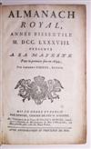 ALMANAC.  Almanach Royal, Année Bissextile MDCCLXXXVIII.  1787